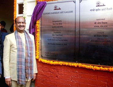 Loksabha Speaker Om Birla inaugurates Gandhi Darshan Art Gallery at Rajghat